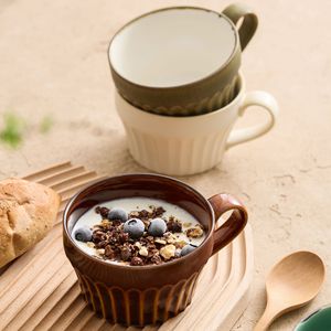 Creative Striped Latte Cup 350ml Retro Ceramic Coffee Mugs for Cafe - Product Image 3