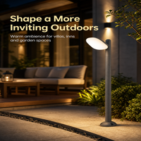 Lampadaire LED d'extérieur pour jardin, design moderne et minimaliste, éclairage uniforme et doux, 3000K, économe en énergie, pour l'aménagement paysager
