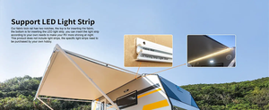 Auvent rétractable imperméable W5600 en tissu PVC vinyle, cadre blanc/noir, commande manuelle pour <span class=keywords><strong>caravane</strong></span>, camping-car, fourgon aménagé - Product Image 5
