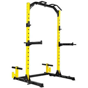 Multi-Function Adjustable Power Rack with J-Hooks and pull up bar Squat Stand Rack for Home Gym Equipment Power Rack Cage