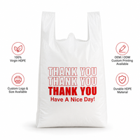 Sacs en plastique à poignées pour courses et emballage alimentaire, type T-shirt, en promotion – Merci pour votre commande