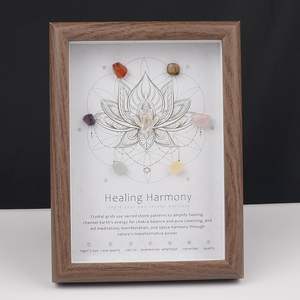 <span class=keywords><strong>Pietra</strong></span> grezza campione foto cornice decorazione, cristallo naturale minerale sette colori <span class=keywords><strong>pietra</strong></span> foto cornice dei dodici segni zodiacali - Product Image 4