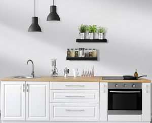 Estantes de madera para libros de 17 pulgadas, estante organizador de almacenamiento flotante de madera, almacenamiento para dormitorio, baño, incluye soportes de montaje para el hogar - Product Image 3