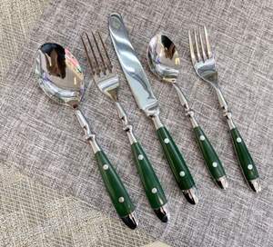 Bộ Dao Kéo Inox Đồ Dùng Dẹt Sang Trọng Với Thìa Nhựa, Dĩa, Thìa Dao Và Dĩa An Toàn Cho Máy Rửa Chén - Product Image 1