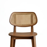 Tabouret de bar moderne en bois avec assise en contreplaqué finition teintée pour îlot de cuisine ou café