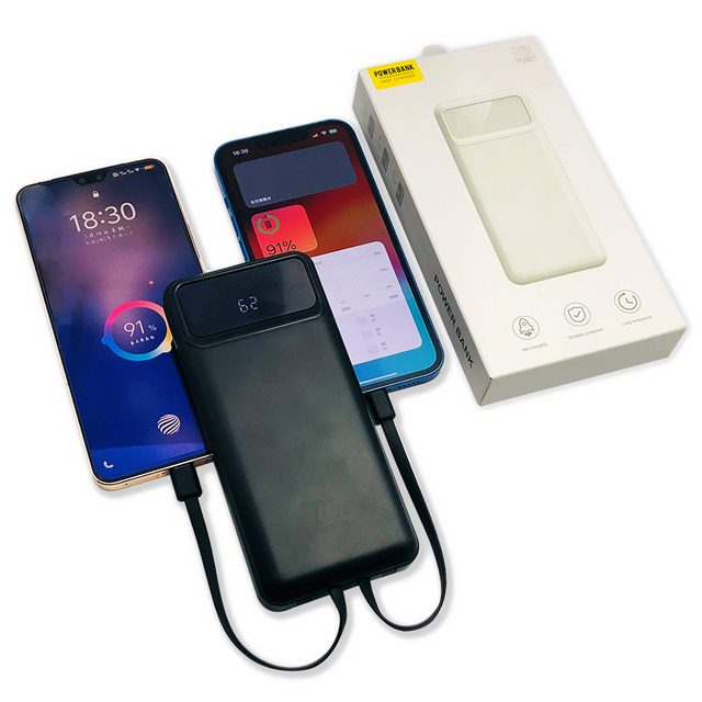 Factory OEM 10000mAh Power Banks for Phone Fast Charging with Built-in Cable 22.5W Portable 20000mAh Power Bank for Gift