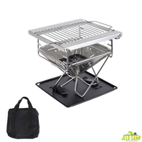 Réchaud à bois portable de petite taille en acier inoxydable, équipement de camping, barbecue au charbon de bois de table