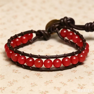 Pulsera Ajustable de Cuero con Cuentas de Ojo de Tigre Amarillo de 8MM, Hilo Trenzado, Joyería de Piedra de Cristal Curativa para Verano, Regalo - Product Image 1