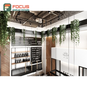 Creative Coffee Merchandise Display Rack Wood Grain Finish Coffee Syrup Display Coffee Shop Display Rack - Product Image 3