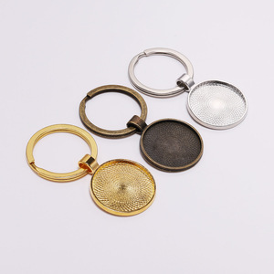 Alloy Keychain Round Nickel Free Metal Pendant Key <b>Ring</b> Vintage Style 5 Sets For Jewelry Making DIY Accessories - Product Image 3