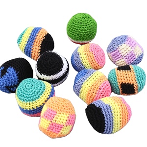 Customized <strong>Hacky</strong> Ball <strong>Sacks</strong> Assorted Colors Crochet Woven Kickball Soft Knitted Kick Balls Footbag - Product Image 1
