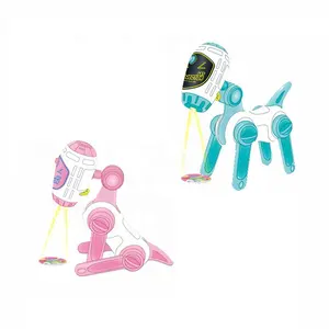 DIY drawing toys projector learning painting toy robot electric drawing dog robot trace and draw projector art toys