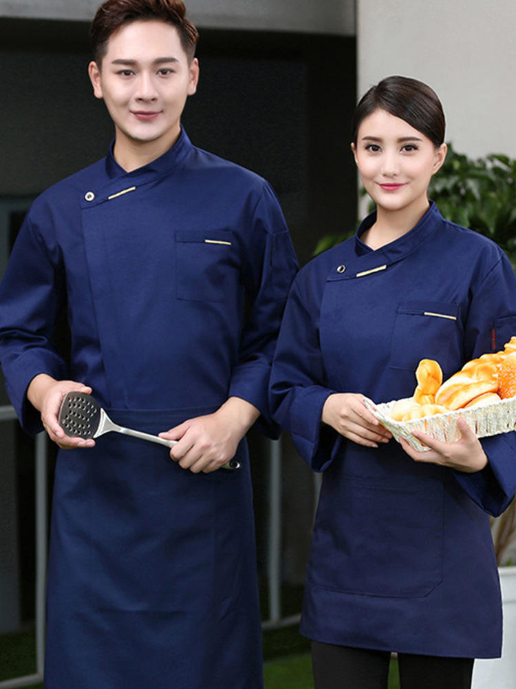 Blue Long Sleeve Chef Coat