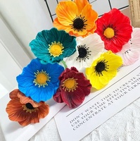 Bunga buatan PU kualitas tinggi poppy sentuhan nyata untuk dijual
