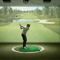 Simulateur de golf immersif à écran tactile haute précision avec logiciel de projection, kit commercial de club de golf VR, capteur à double caméra pour la maison