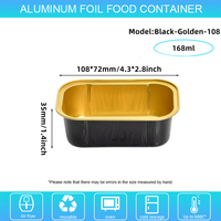 Contenant rectangulaire en aluminium de 168 ml (5,7 oz) pour la vente en gros, jetable, épaissi, de qualité alimentaire, pour pouding et gâteaux