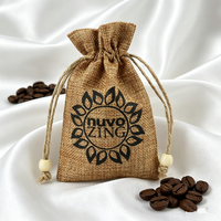 Sac en lin écologique personnalisé avec logo imprimé, petite pochette en toile de jute pour café, thé, emballage en jute, vente en gros