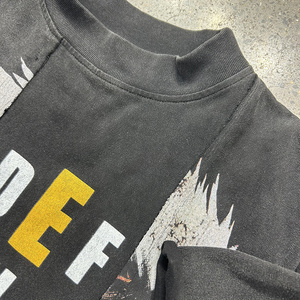 Custom Graphic Screen Printing Cotton Oversized Boxy Short Sleeve Acid Wash Cropped T <strong>Shirt</strong> Cut and Sew <strong>Patchwork</strong> T-<strong>Shirt</strong> - Product Image 3