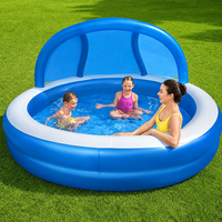 Parc aquatique gonflable géant pour enfants, durable et pliable, parfait pour les piscines gonflables familiales, utilisation en extérieur et dans la cour.