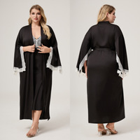 Vêtements de Nuit en Soie Grande Taille, Ensemble Cadeau, Robes de Bain Longues, Chemise de Nuit Sexy en Dentelle Douce, Pyjama, Chemise de Nuit en Satin, Ensemble de Robe de Nuit pour Femme