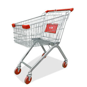 Chariots de courses en métal à pousser à la main, vente en gros d'usine, 4 roues - Product Image 1