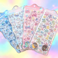 Fun 3D en relief acrylique étanche Scrapbooking autocollants coloré perle diamant décalcomanies cristal cadeaux promotionnels feuille estampillé