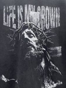 T-shirt Vintage Saint Michael 25SS 'jes My Belief' in Cotone 100% 240g, Stile Hip Hop con Effetto Usurato - Product Image 4