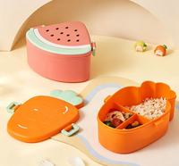 Boîte à lunch en PP en forme de fruits mignons, étanche, portable, fraise, pastèque, pour enfants, pique-nique, école, organisateur de cuisine