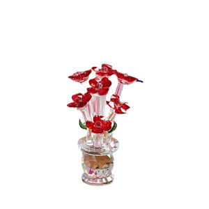 Décoration florale en cristal violet, cristal transparent rouge, ornement pour la maison, cadeau pour la Saint-Valentin - Product Image 5