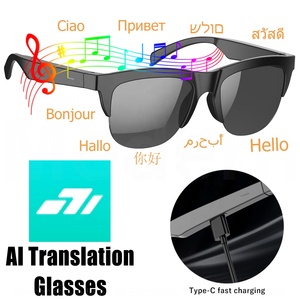 Lunettes de traduction AI F-01, lecteur de <span class=keywords><strong>musique</strong></span> sans fil, lunettes prenant en charge la traduction des appels vidéo et l'enregistrement des réunions, essentiel pour le bureau - Product Image 1