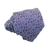 Cravate en Soie Jacquard Tissée de Luxe pour Homme, Motif Floral Personnalisé, Bleu et Rouge, Idéale pour Mariage, Vente en Gros pour Entreprises