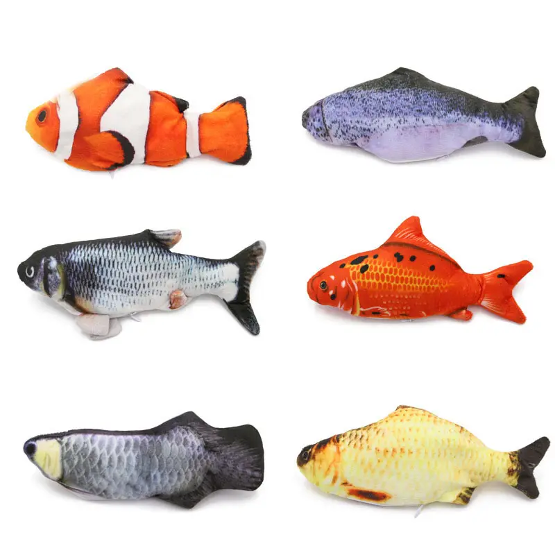 Giocattoli per animali domestici Flopping Fish Moving Cat Kicker Floppy Fish Animal Toy Wiggle Fish Catnip Motion Kitten Interactive Cat Toys