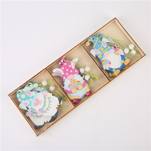 Boîte décorative en bois en forme de lapin de Pâques 24x9x1,5cm, décoration intérieure artisanale pour le printemps - Product Image 2