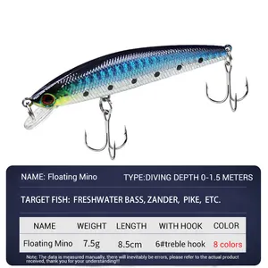 Yeni ürün balıkçılık Lures yüzer Minnow Lures wolure cazibesi balıkçılık #8138