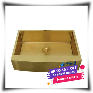 Fregadero de cocina moderno de gran oferta de acero inoxidable 304 con tecnología Nano engrosamiento dorado hecho a mano Popular en cocinas - Product Image 1