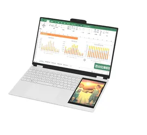 双屏笔记本电脑15.6 + 7英寸赛扬N5105原始设备制造商迷你触摸屏笔记本电脑RGB七色背光键盘