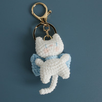2025 crochet chat porte-clés Kitty poupée mignon Anime porte-clés arc Kitty sac breloque pendentif suspendu porte-clés