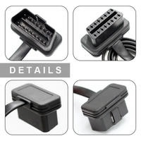 Cable de Extensión Plano Delgado OBDII OBD2 de 16 Pines Macho y Hembra, Conector de 16 Pines, Divisor en Y de 95CM, OBD 2 II M a 2F, para GPS