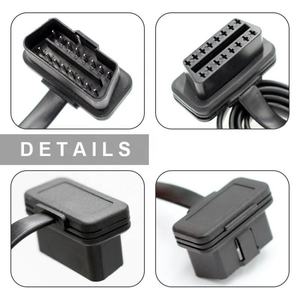 موصل OBD2 ذكر وأنثى بـ 16 سنًا، كابل تمديد مسطح نحيف بطول 95 سم مع موزع Y لنظام تحديد المواقع - Product Image 5