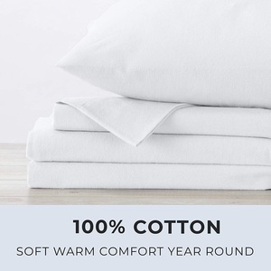 100% hữu cơ bông flannel tấm thiết lập dệt trong phong cách hiện đại mượt mềm Heavyweight đôi chải flannel bedsheet - Product Image 4