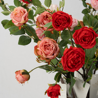 Fleur artificielle en tissu de rose de thé de perle unique pour l'obtention du diplôme fête des pères fête des mères pâques noël dos école