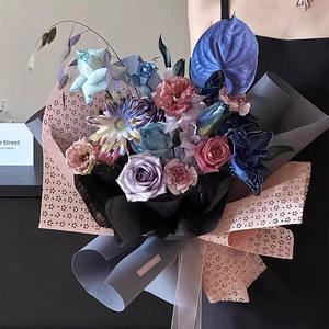 Bouquet de fleurs coréen en gros papier enduit PE imperméable pour <span class=keywords><strong>fleuriste</strong></span> fournitures d'arrangements élégants pour l'affichage de fleurs - Product Image 3