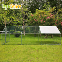Gallinero de Acero Galvanizado de Alta Resistencia, Corral Metálico para Aves de Corral con Cubierta de PE Resistente a los Rayos UV, Gran Cobertizo para Uso en Exteriores y Granjas
