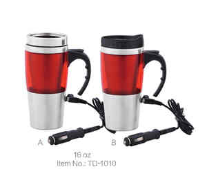 Venta al por mayor directa de fábrica: Tazas térmicas eléctricas modernas de metal para coche, con aislamiento al vacío y a prueba de fugas, para viajes del conductor. - Product Image 1