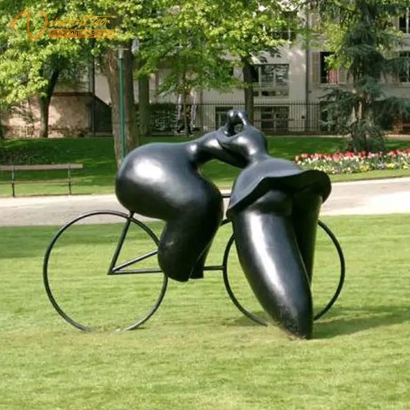 Vincentaa Garden Outdoor Park mit abstrakten Fahrrad tanzen Fat Woman Bronze Statue verziert