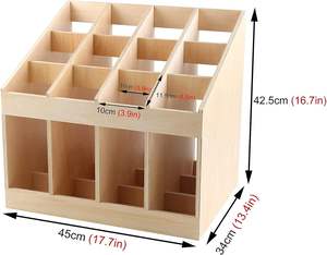 Nouveau support de rangement autoportant en bois à 12 compartiments pour équipement de sport, tapis de fitness, tapis de yoga et rouleaux en <span class=keywords><strong>mousse</strong></span> - Product Image 2