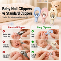 LED Light Baby Nail Clipper USB Charging Built-in Magnifier Stainless Steel Safe Nail Cutter for Infant Kids and Elderly