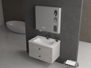 Precio bajo Venta Moderno Lavabo de cerámica de acero inoxidable Montado en la pared Espejo LED Baño Tocador Hotel Apartamento - Product Image 4