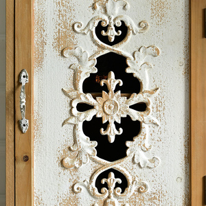French Country Furniture Flower Carved Decorative <b>Storage</b> Cabinets Rustic <b>Corner</b> Solid Wooden Display Cabinet - Product Image 4