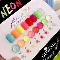 GOVANDI New Summer Night Glow 8 Color High Pigment Neon Gel Polish Set Private Label Wholesale Neon Gel Nail Polish Logo Custom